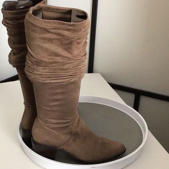 Steve Madden Wein Knee-High Tall Slouch Boot Women's Size 6.5 Western Boho Tan - Picture 10 of 14